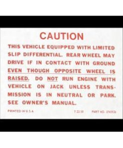 412-55 C1/C2/C3 Sticker "positraction caution" 59-71