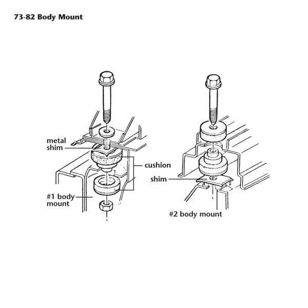 420-03 C3 Body bevestiging's rubber 2 delig je hebt er 4 setjes nodig 73-82 - Afbeelding 2