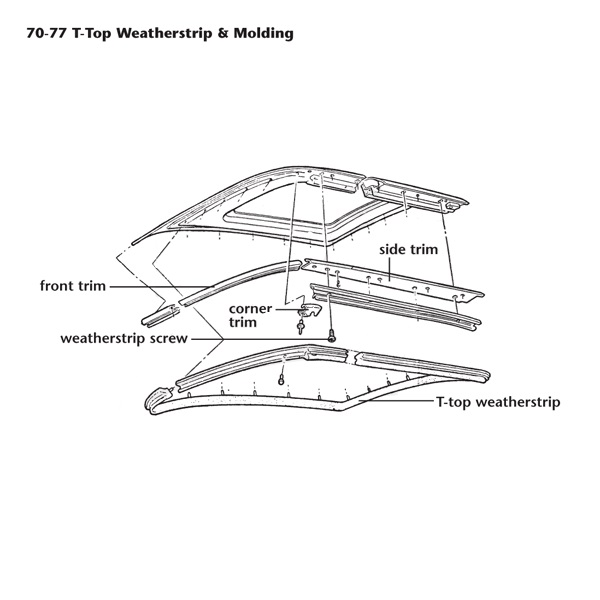 434-26 C3 Schroeven set 8stuks voor T-Top rubbers 70-82 - Afbeelding 2