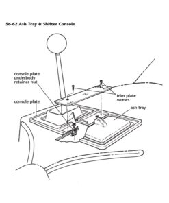 Alternative view of 102-0236 C1 4-spd Console Lower Trim Plate 59-62