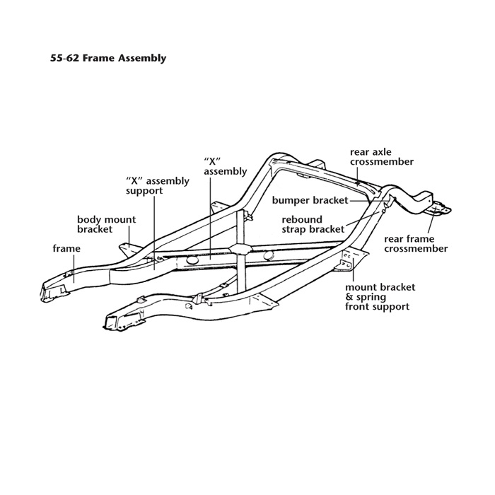 M-3477 Front Body Mount Bracket 56-62 - Afbeelding 2
