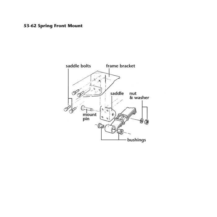 C1 Rear Body Mount/Spring Front Saddle Support 56-62 - Afbeelding 4
