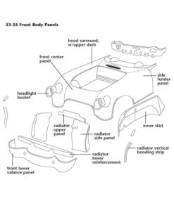 Alternative view of C1 Front Lower Valance Panel Fiberglass 53-55