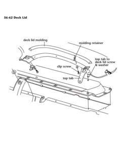 Alternative view of C1 Deck Lid Molding Clip Screws 56-62