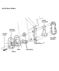 Alternative view of C1 Door Latch Striker Nut Plate 56-62