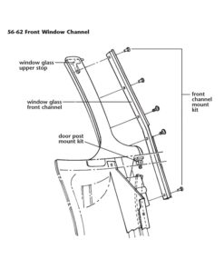 Alternative view of C1 Door Front Window Channel Mount Kit 56-62