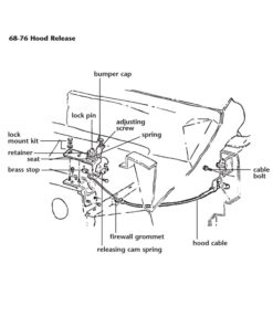 Alternative view of 484-26 Male Hood Lock Pin Spring Retainer 59L-76