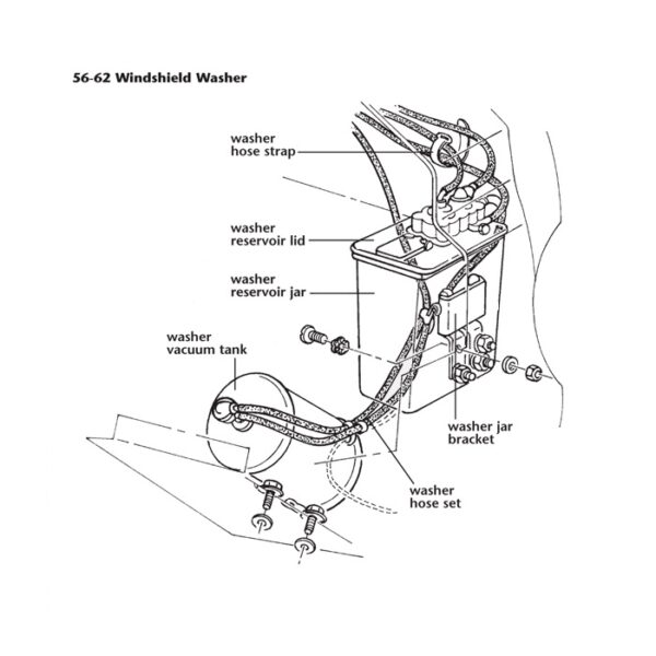 C1 w/FI Windshield Washer Hose Set 62 Corvette Parts