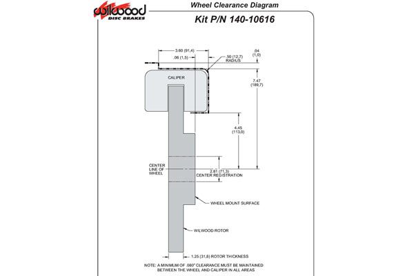 DB-1104 Wilwood 13.06" Superlite remset met 6 zuigers vooraan met GT-rotor 65-82 - Afbeelding 7