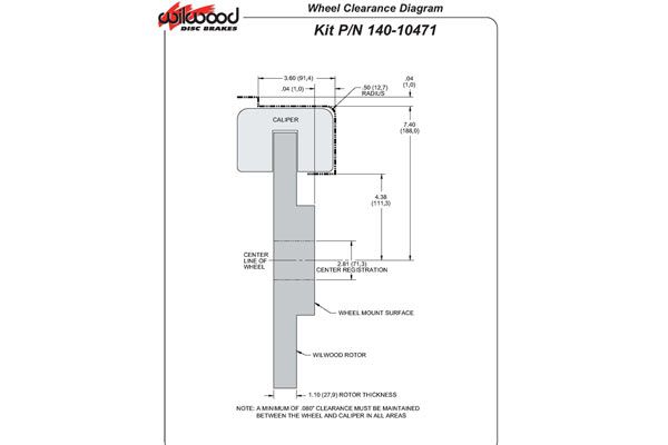 DB-1109 Wilwood 12.8" Superlite remset met 4 zuigers achter met SRP-rotor 65-82 - Afbeelding 5
