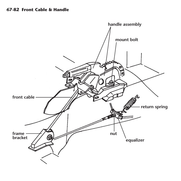 443-01B Equalizer moeren handremkabel 67-82 - Afbeelding 2