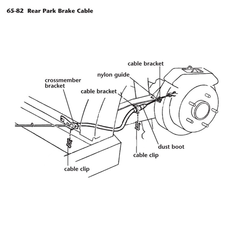 443-02C Handrem achterkabel rubber hoezen (Correct) 65-82 - Afbeelding 2
