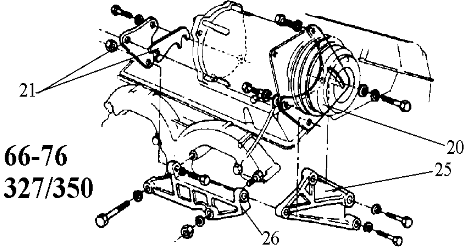 449-26H 327/350 AC Compressor verwarmingsslang beugel bovenste hardware 63-76 - Afbeelding 2