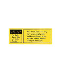447-92B Waarschuwingssticker voor ventilatormantel 79-80