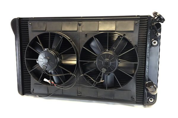 RA-265 350/454 w/Auto LS Conversie Direct Fit aluminium radiateur en ventilator combo 73-76