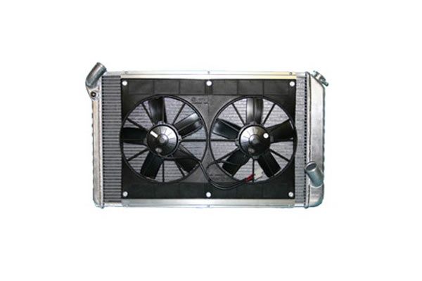 445-64 350/454 w/4-spd Direct Fit aluminium radiateur en ventilator combinatie 73-76