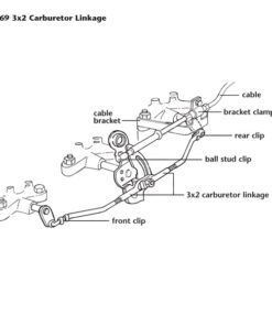 Alternative view of 462-25A Uitlaat Heat Riser/68-74 Accelerator Cable Clip 75-79