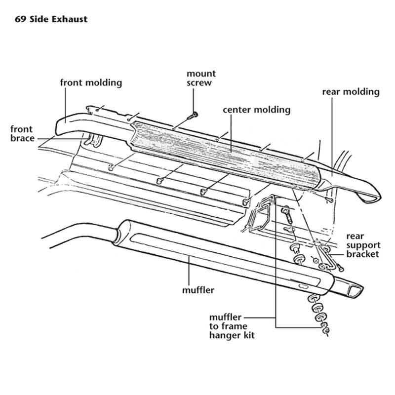 EX-390 Zij-uitlaatdemper achter ophang set 69 - Afbeelding 2