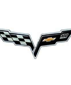 X-2847  Corvette 100e embleem metalen bord (groot)