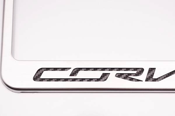 Roestvrijstalen kentekenplaatframe achter met Corvette-script 14-19 - Afbeelding 4