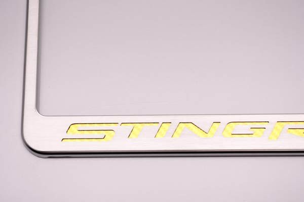 Roestvrijstalen kentekenplaatframe achter met Stingray-script 14-19 - Afbeelding 6