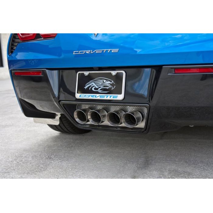 Roestvrijstalen kentekenplaatframe achter met Corvette-script 14-19