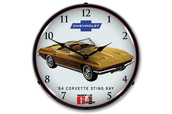 1964 Corvette Sting Ray LED Verlichte wandklok