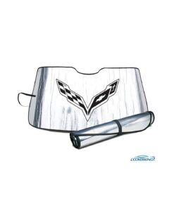 Windscherm oprolbaar zonnescherm met embleem 14-19