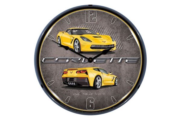 C7 Corvette LED Verlichte Wandklok - Afbeelding 5