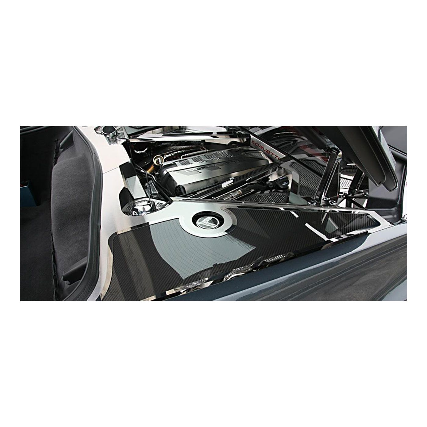 X-4507 Stainless Fender Covers w/Carbon Fiber Inserts & Polished Trim Rings 20-23 - Afbeelding 2