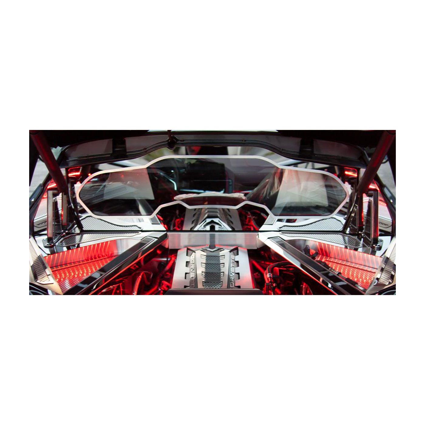 X-4509 Polished Stainless Rear Window Frame w/Brushed Trim 20-23 - Afbeelding 4