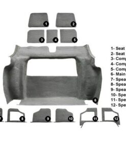 Alternative view of 405-54A Tapijt set alleen achterzijde (gesneden pool) 78-79E
