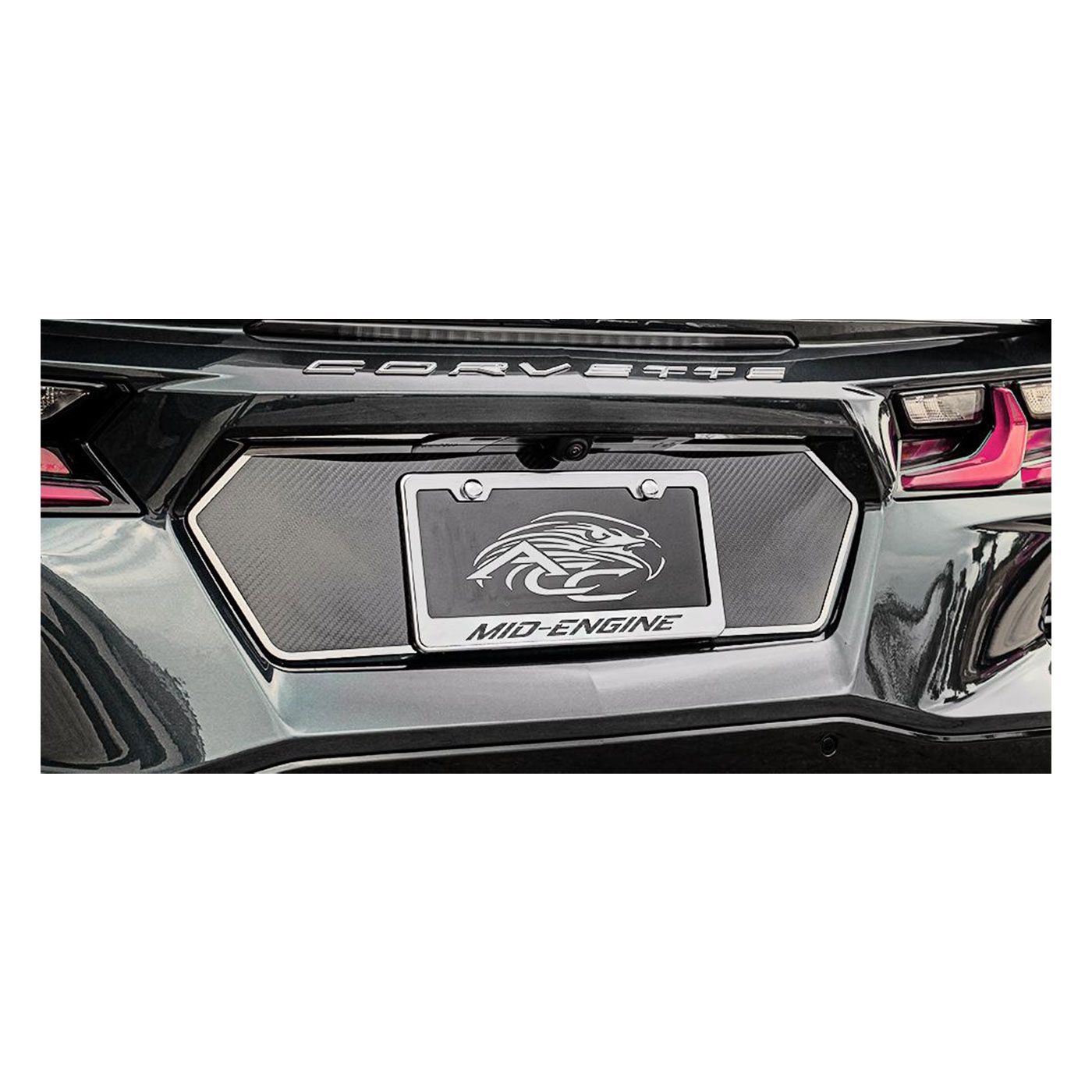 X-4501 RVS kentekenplaatframe met midden motor script 20-22