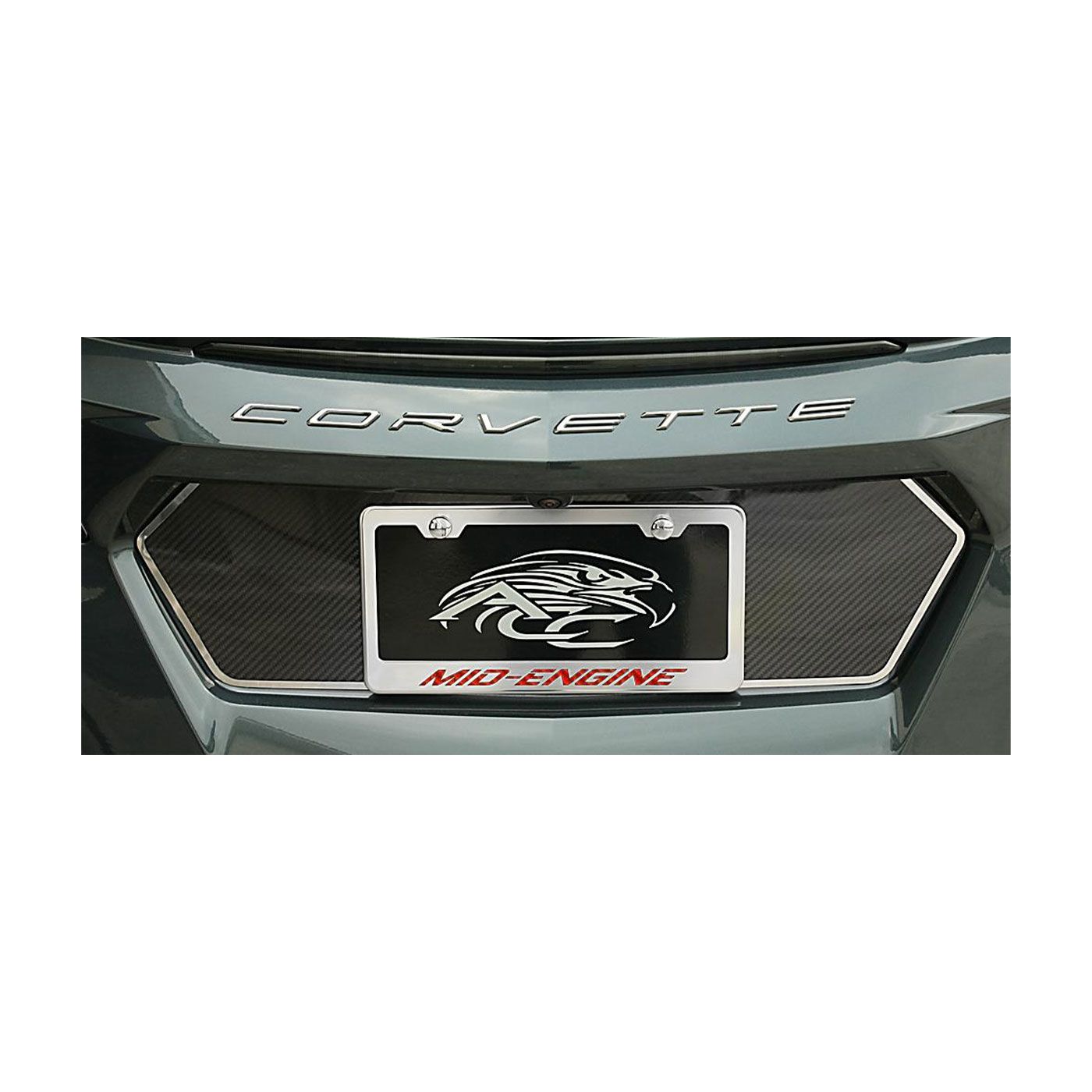 X-4501 RVS kentekenplaatframe met midden motor script 20-22 - Afbeelding 5