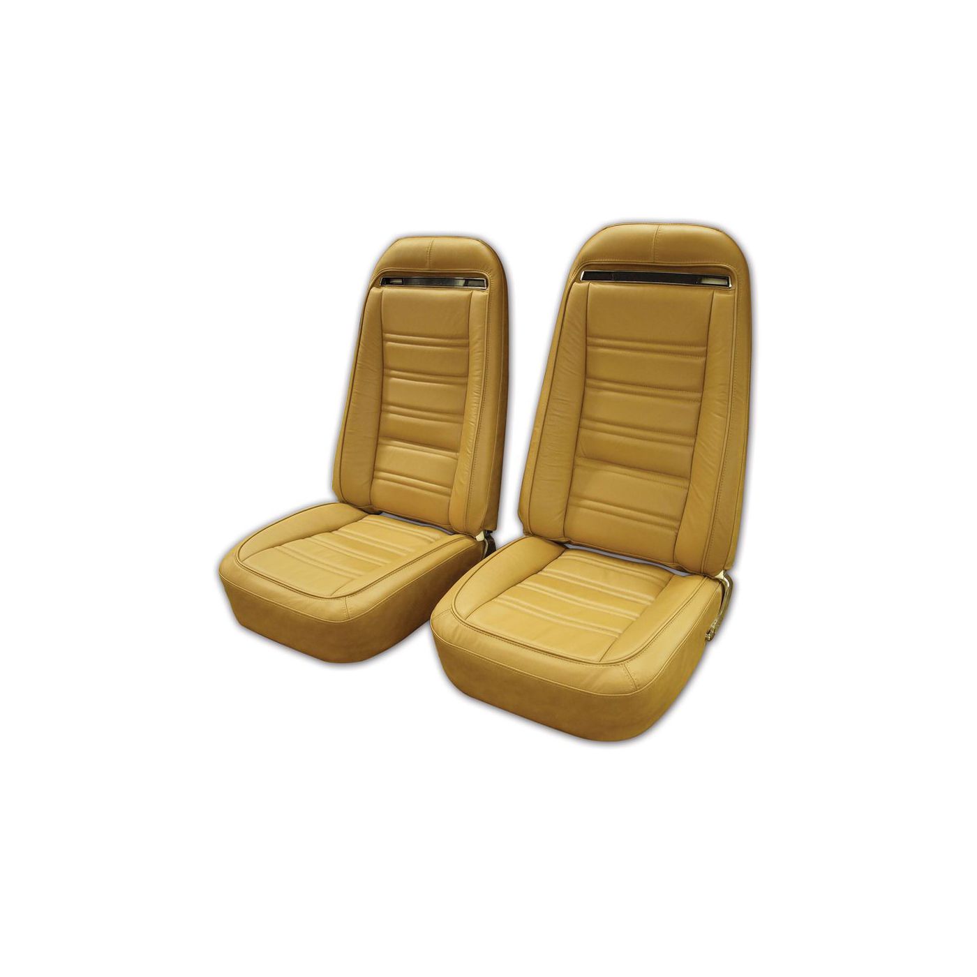 I-3084 Compleet voorgemonteerde lederen/vinyl stoelen in originele stijl met frames (optie met schoudergordel) 73-74
