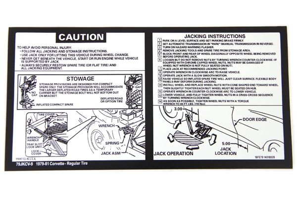 MF-484 Sticker met krikinstructies 79-81