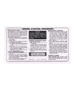 MF-522 Sticker voor startprocedure motor 74-75 (zonneklep)