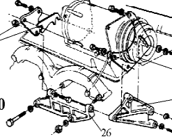 Alternative view of 449-20B  327/350 AC-compressor afstelbeugel, voorste bout 64-76