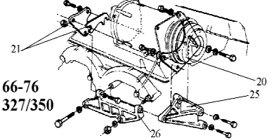 449-25A 327/350 AC-compressor voorbeugelbouten 64-76 - Afbeelding 2