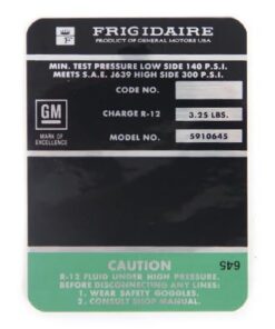449-97B  350 AC-compressor Frigidaire-sticker 69