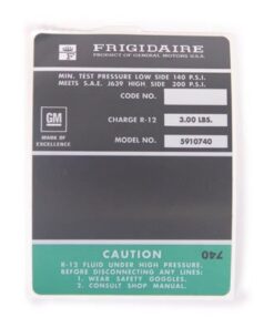 449-97D 427/454 AC-compressor Frigidaire-sticker 69-71
