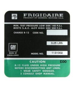449-97E 350 AC-compressor Frigidaire-sticker 72-73