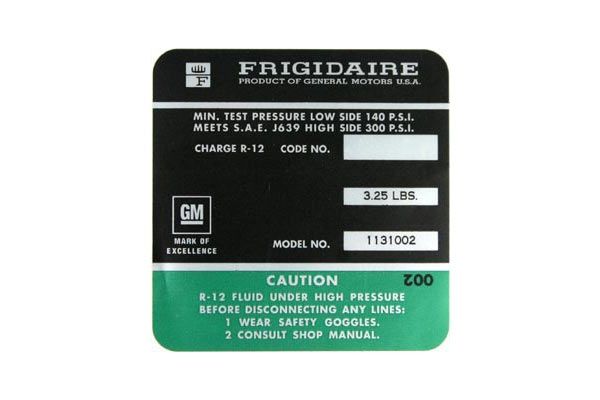 449-97E 350 AC-compressor Frigidaire-sticker 72-73