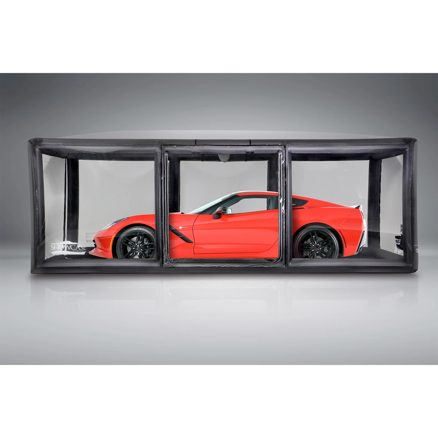 X-4638 CarCapsule CF1-serie 18' binnen vitrine met verfraaide vloer, Intellicharger en LED-set 53-24
