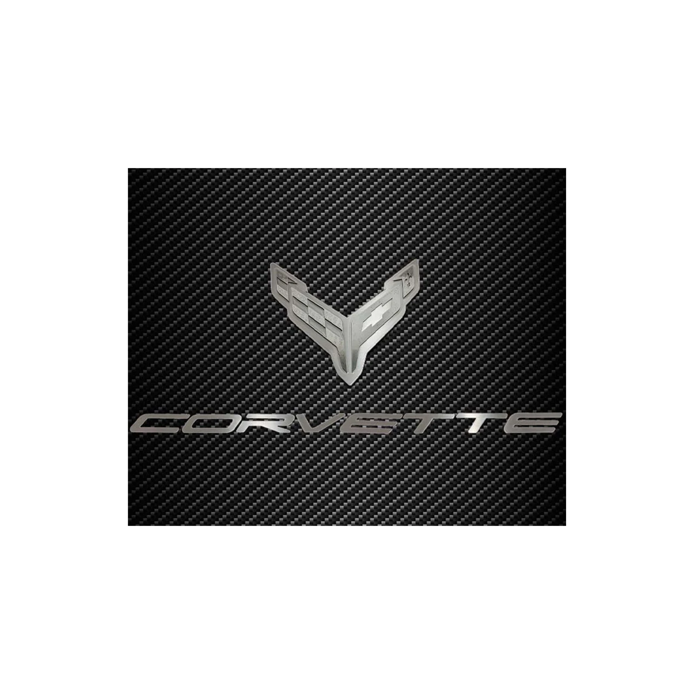 X-4608 RVS embleem op motorkapvoering met Corvette-script 20-24