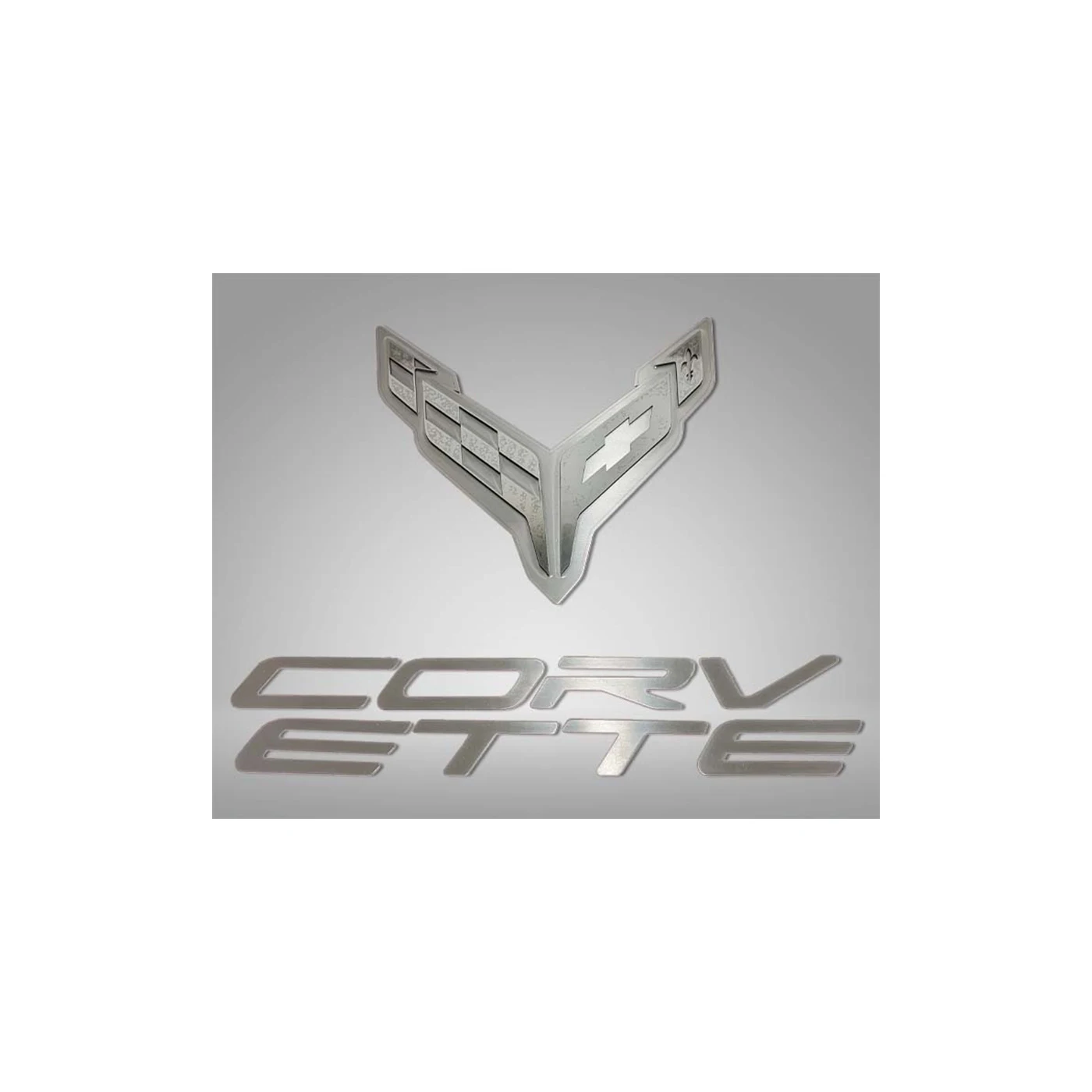 X-4608 RVS embleem op motorkapvoering met Corvette-script 20-24 - Afbeelding 2