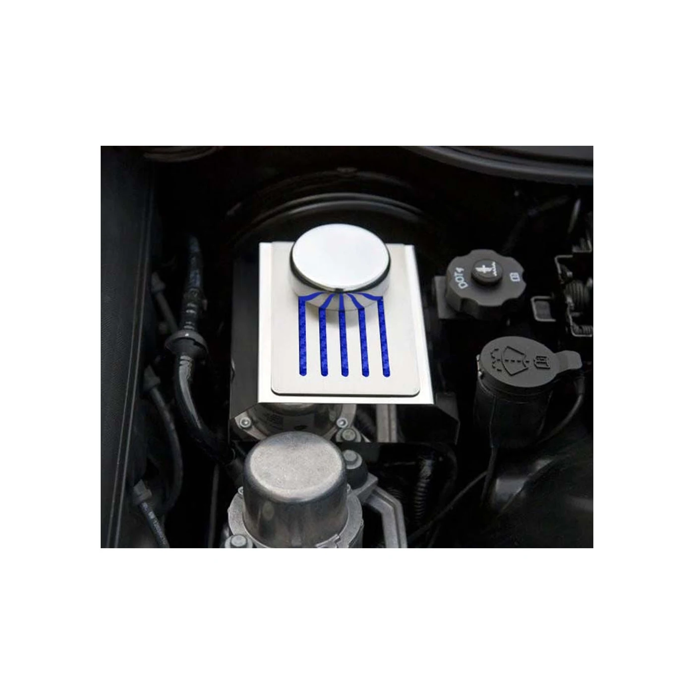 X-4633 Z06/Z51/ZR1 Automaat, roestvrijstalen hoofdremcilinderafdekking met koolstofvezelribben 14-19 - Afbeelding 2