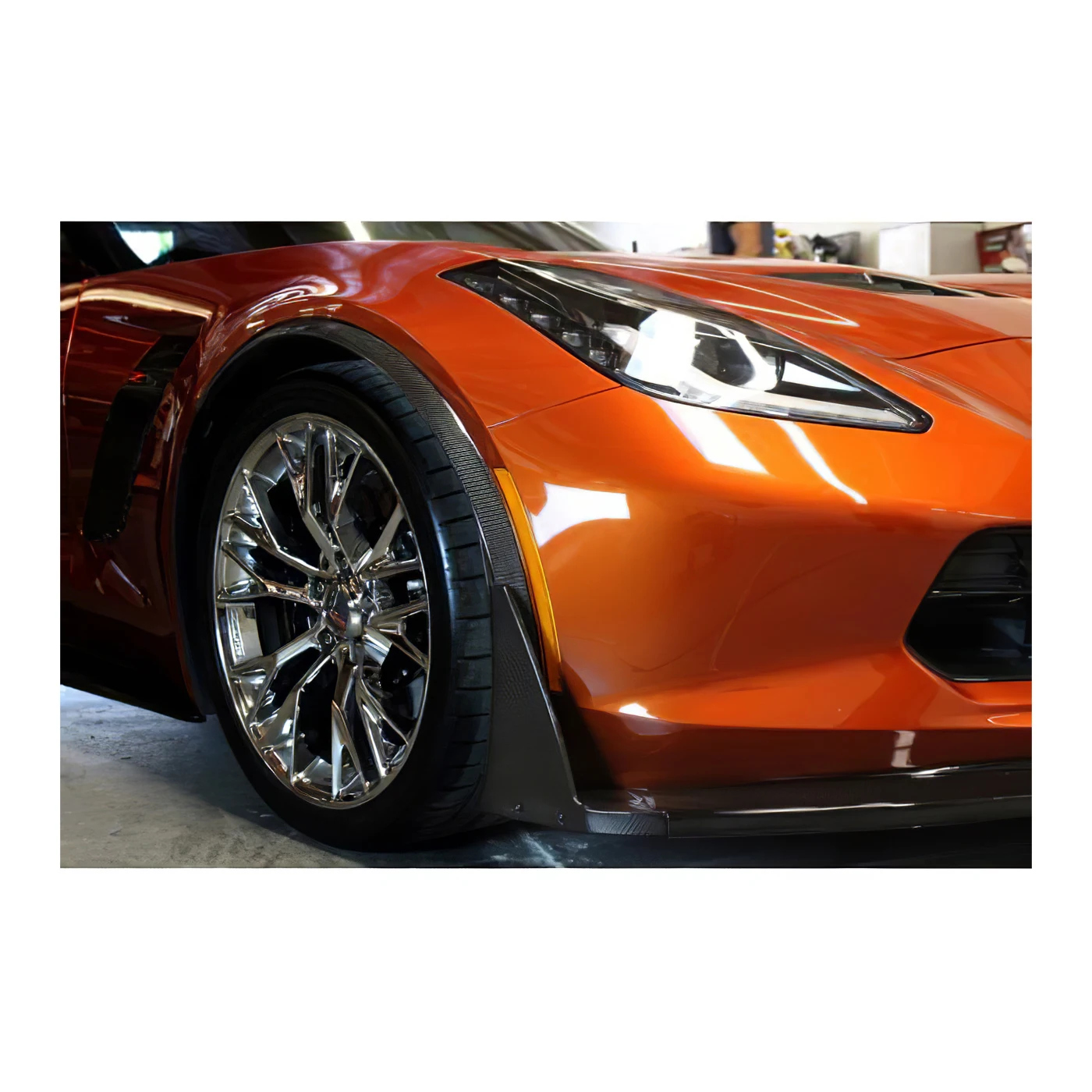 F-802 Z06/GS APR Carbon Fiber Front Wheel Well Moldings 15-19 - Afbeelding 2