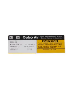 MF-535 AC Delco Compressor-sticker 77-79E