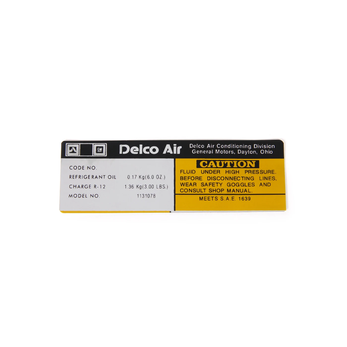 MF-535 AC Delco Compressor-sticker 77-79E